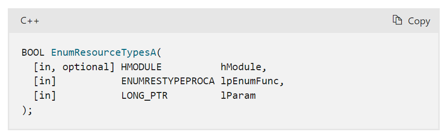 EnumResourceTypesA Function Parameters