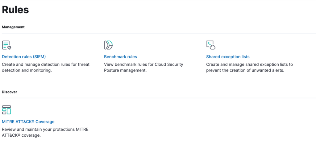 Detection Rules Selection Elastic SIEM