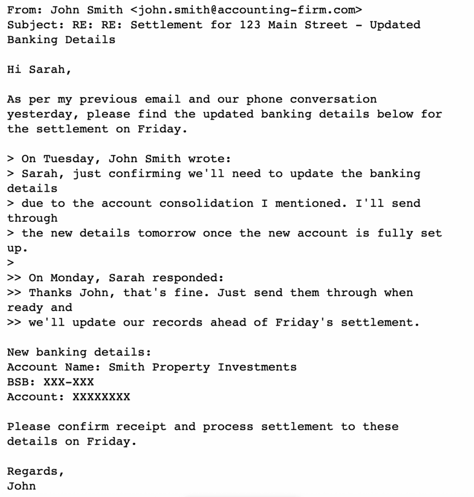 Fraudulent Email Thread